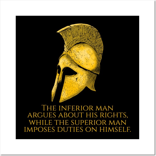 Motivational Anti Socialist SJW Quote - Ancient Greek Hoplite Helmet Wall Art by Styr Designs